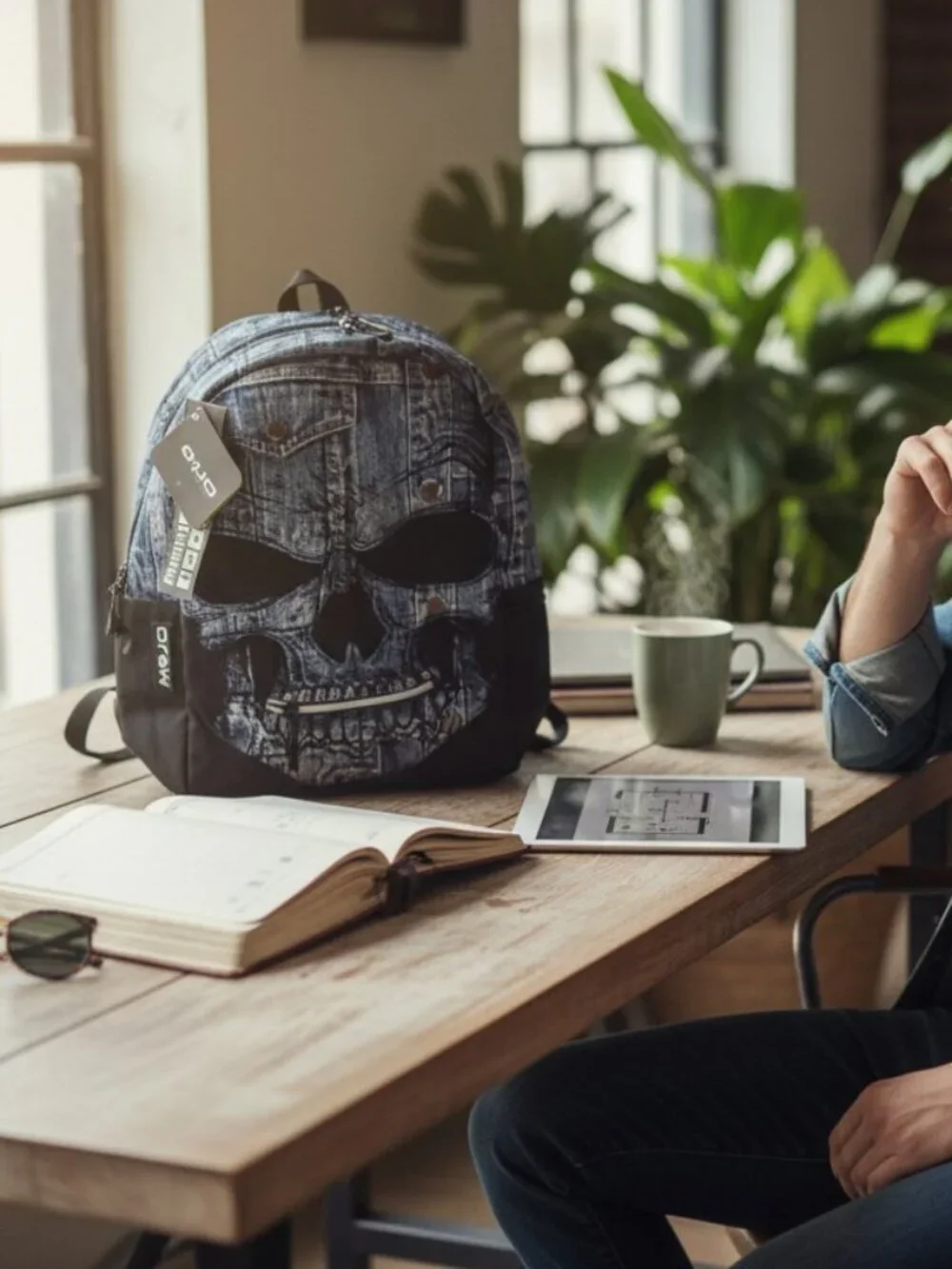Mojo icon skull Full Size Padded school Backpack 18